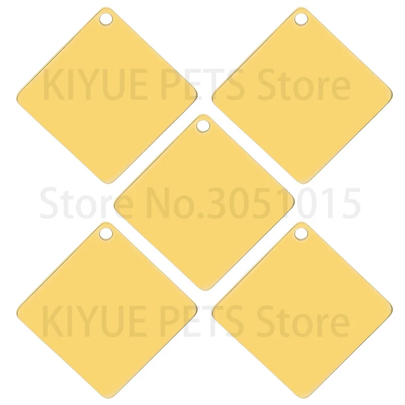 50 stücke quadratischer Edelstahl angepasste Haustier-ID-Tag personal isierte Hunde marke DIY Name gravierbar – Detail 5