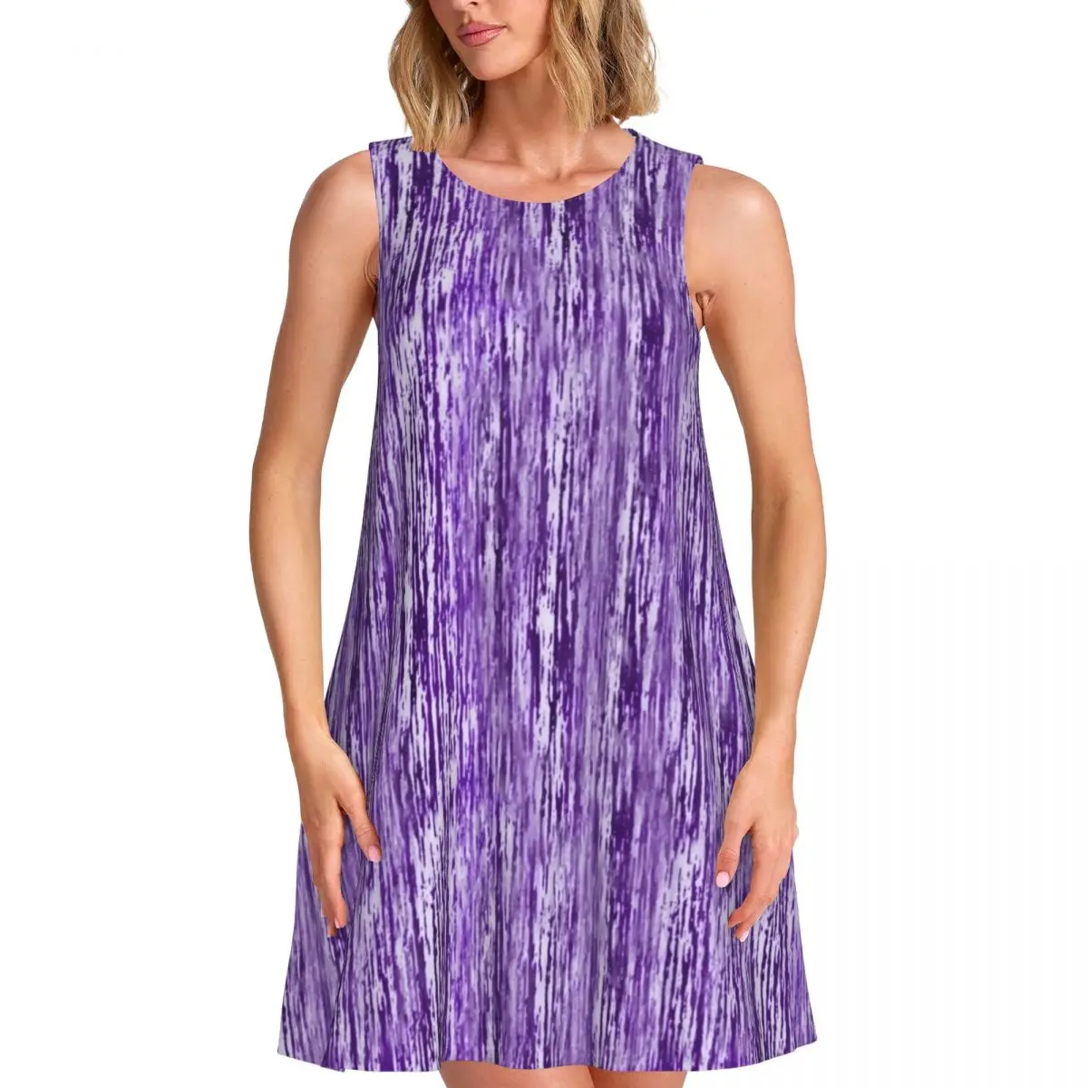 Tie Dye Dress Purple Hippy Print Cute Dresses Summer Street Fashion Oversized Casual Dress Hot Sale Female Pattern Vestidos