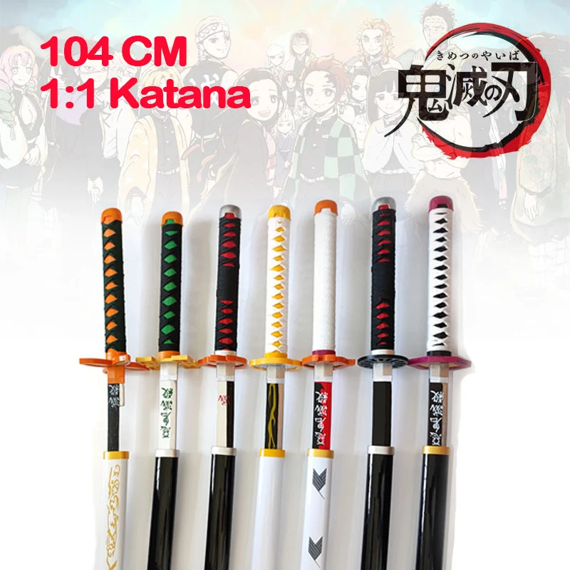 Demon Slayer Blade 104cm Katana 1:1 Tanjiro Cosplay Decorative Knife Collection