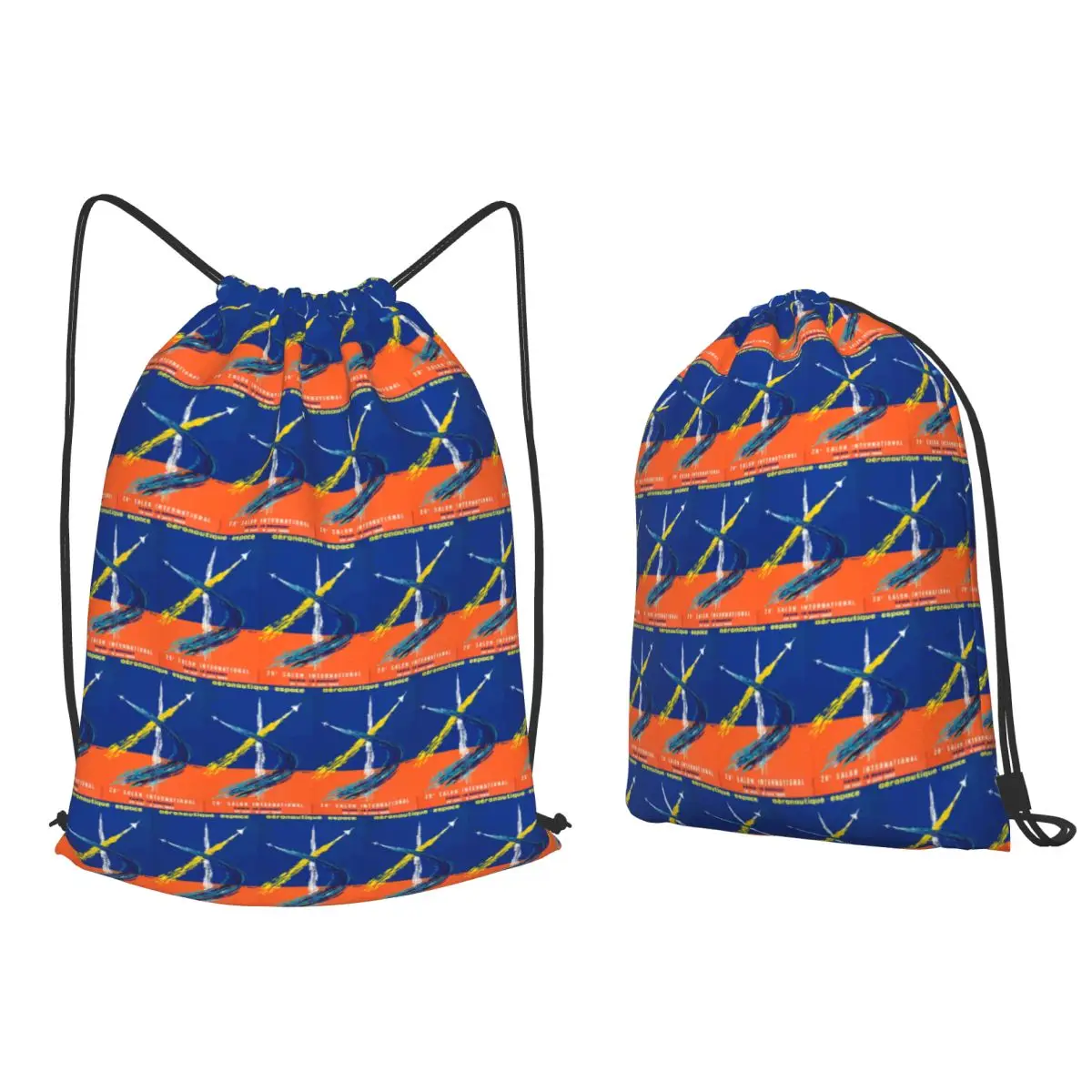 Paris Air Show Le Bourget 1969 - Restored Vintage Poster Backpacks Casual Drawstring Bags Sports Bag Book Bags for Man Woman