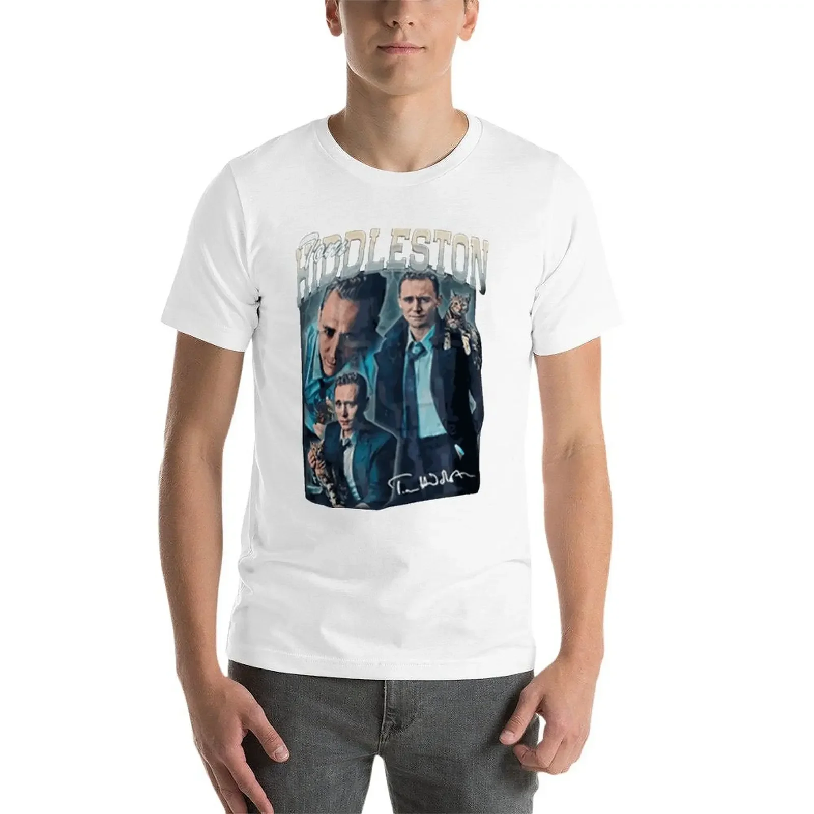 Personalized Mens Clothing Short Sleeve Streetwear Plus Size Tops Tee Tom Hiddleston  Fan Oversized T-Shirt oversized cotton