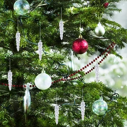 10pcs Garland Decor Acrylic Crystal Snowflake Tree Decorations DIY Handicraft Christmas Supplies for Home New Year Gifts