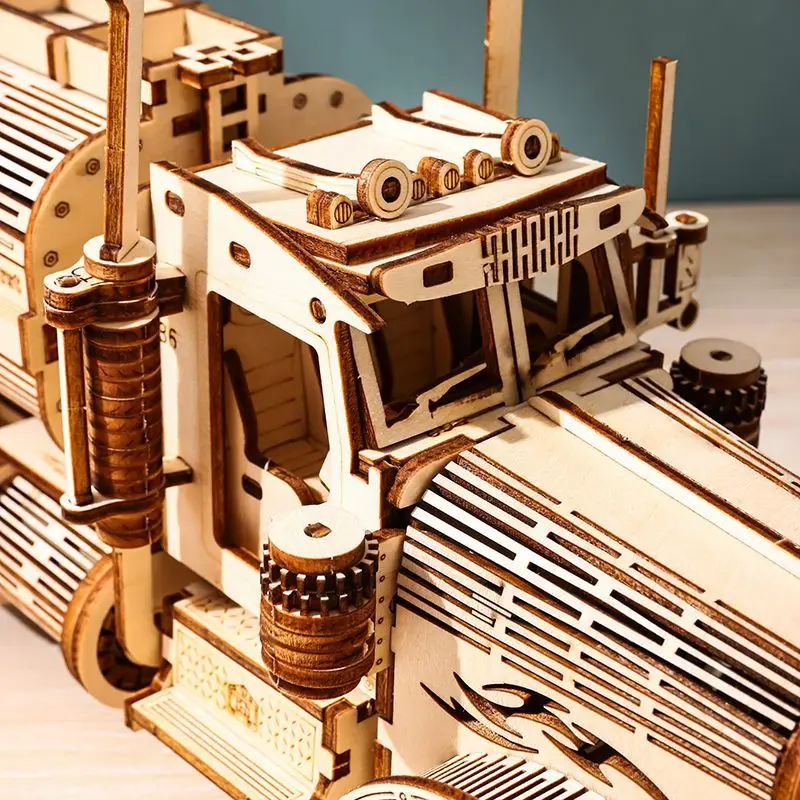 Puzzle in legno 3D Modello di camion del carburante Kit di blocchi di costruzione Assemblaggio Puzzle Giocattolo Regalo per bambini Modello di camion per adulti Decorazione regalo