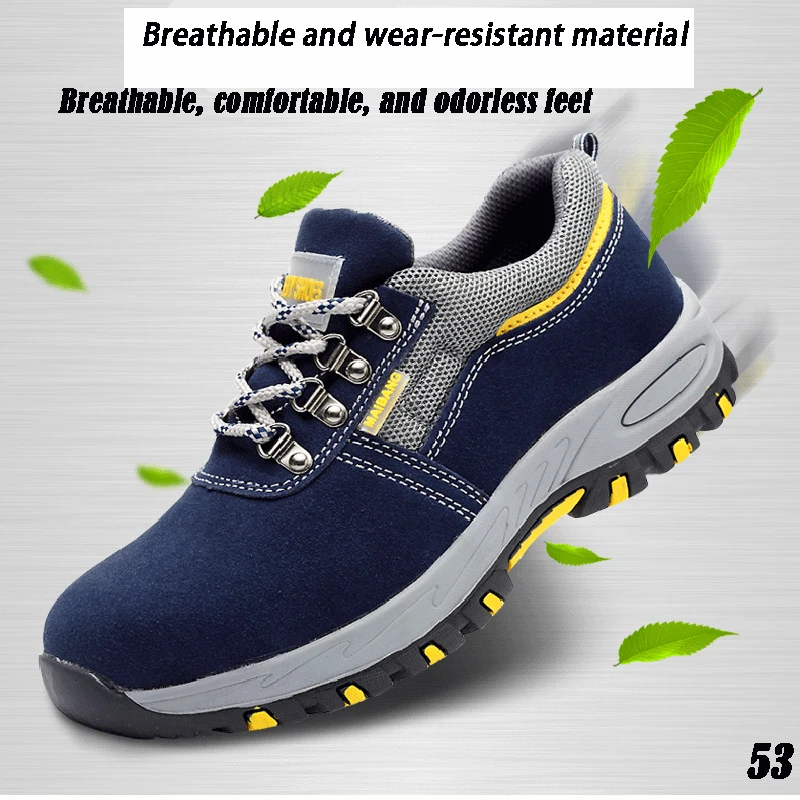 Safety Protective Anti impact Anti puncture suede work shoes Rubber soles Wear-resistant safety shoes