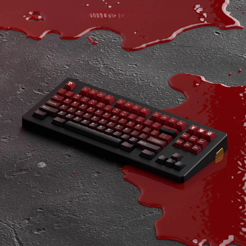 

Original Gradient Key Cap Set New Blood 152 Keys Cherry/KCA Profile PBT Dye Sublimated Red and Black Mechanical Keyboard Keycaps