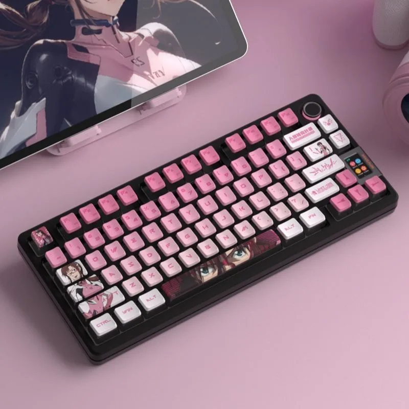 Makinami Mari Illustrious Keycap Anime Peripheral Cute Cartoon Translucent Keyboard Japanese Kawaii Birthday Gift for Friends