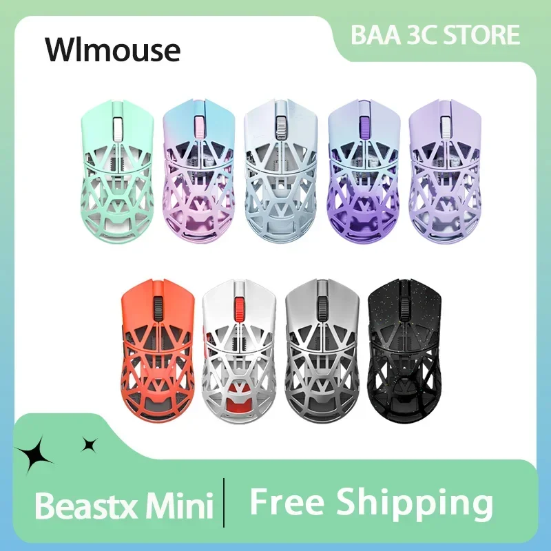 Wlmouse Beastx Mini Mouse Magnesium Alloy Dual Mode 2.4G Wireless Type C 4k/8k Lightweight PAW3395 Office Gaming Mouse FPS Gift