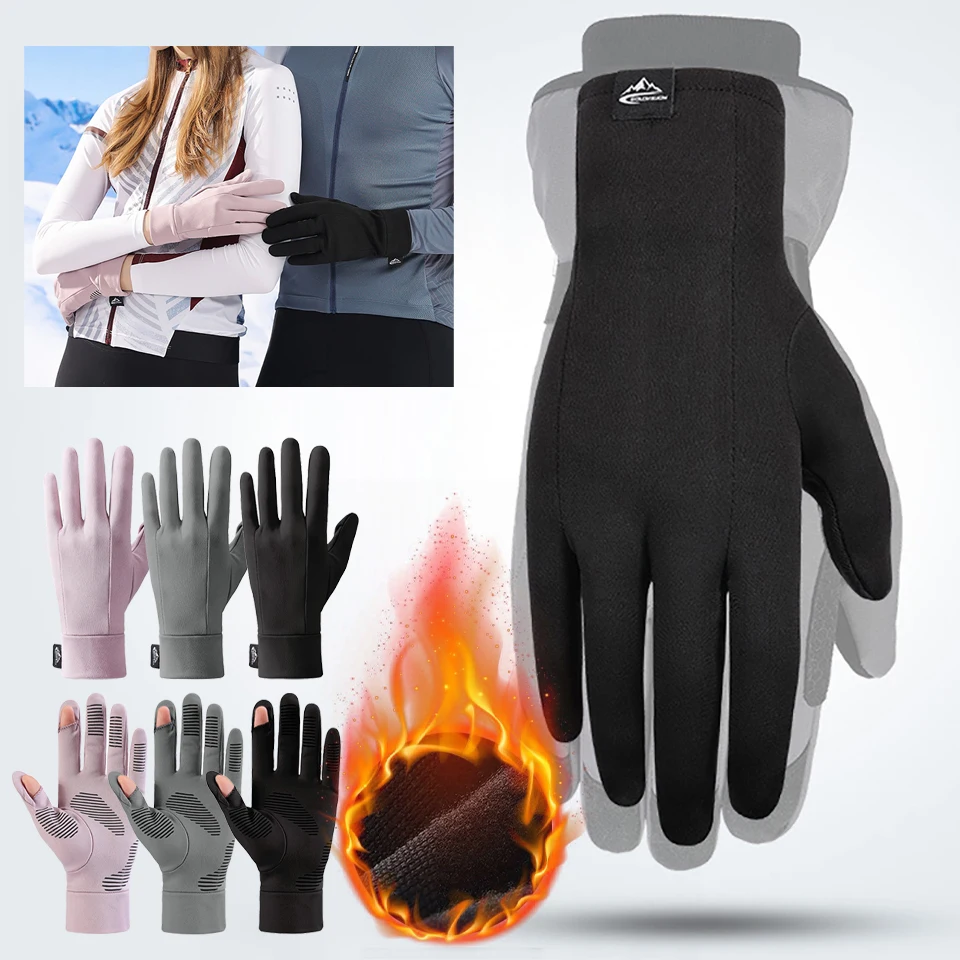 KoKossi-guantes de forro polar para hombre y mujer, manoplas de nieve impermeables, antideslizantes, para esquí y ciclismo, para invierno