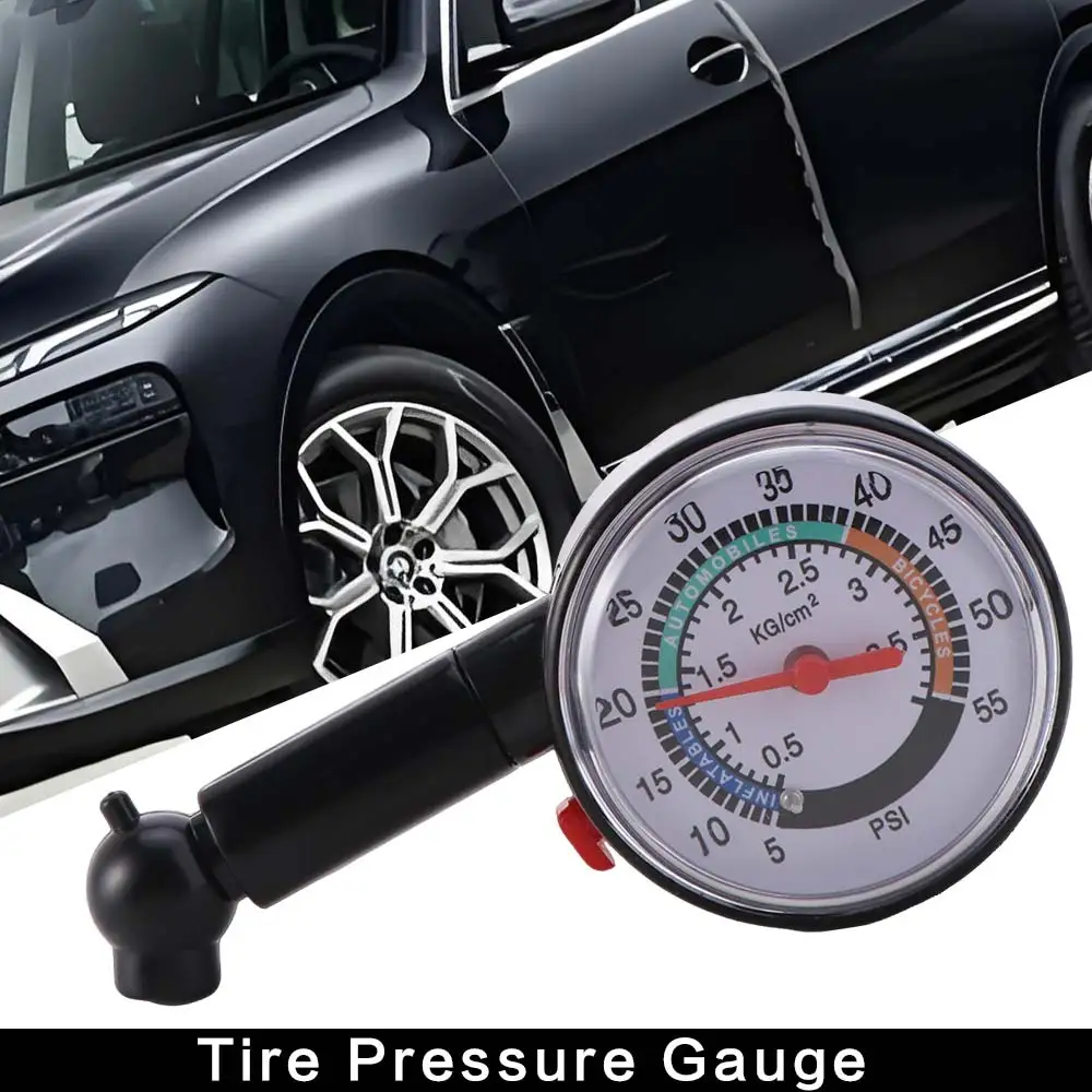 Analog Gauge Tire Pressure Gauge Pointer Design High Precision Tyre Deflation Pointer Dial Meter Portable Device
