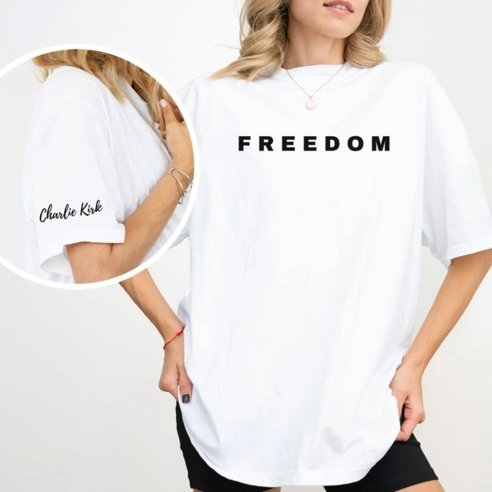 Charlie Kirk Freedom Graphic T Shirts Rip Charlie Kirk 1993-2025 T Shirt Thank You for Your Memories Short-sleev Woman Man