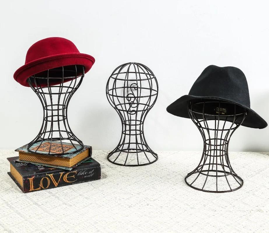 Fashionable Metal Hat Rack Display Stand for Adult and Children's Hats Mannequin Head Display Stand  for Retail Stores