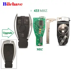 Jingyuqin 3 Bottoni 433 Mhz Chiave A Distanza Dell'automobile Fob Per Mercedes Benz CLS W204 W202 W212 W211 W203 W205 Sostituzione Lama Uncut