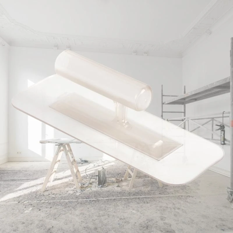 97QC Trowel Plastering and Paint Walls Round/Square End Plastering Tools 1.9mm Thickness Transparent Plastic Trowels