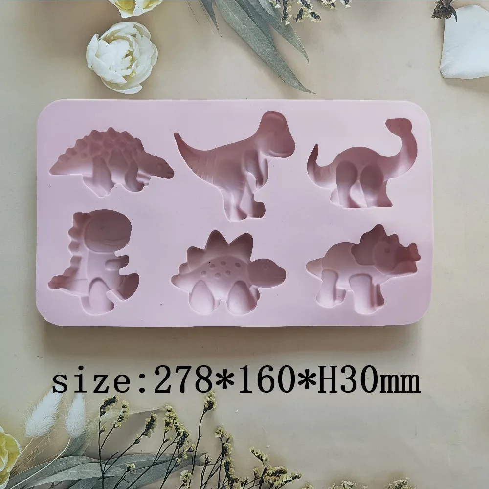 Easter Dinosaur Silicone Chocolate Mold Jurassic Period Animal Candy Biscuit Jelly Fudge Baking Mould Cake Decor Ice Tray Gifts