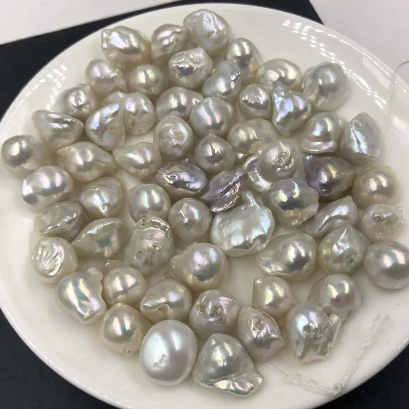 

ELEISPL JEWELRY LOts 200g Natural Colors Loose Baroque Pearls 10-13mm Undrilled White Beads #22010456-1