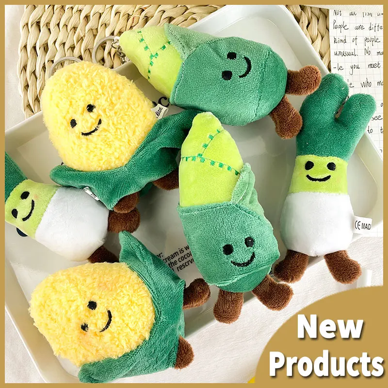 

Забавная имитация креативных овощей, милая плюшевая игрушка, подвесной орнамент, брелок для ключей, мультяшная кукуруза, брокколи, кукла-сюрприз, праздничный подарок