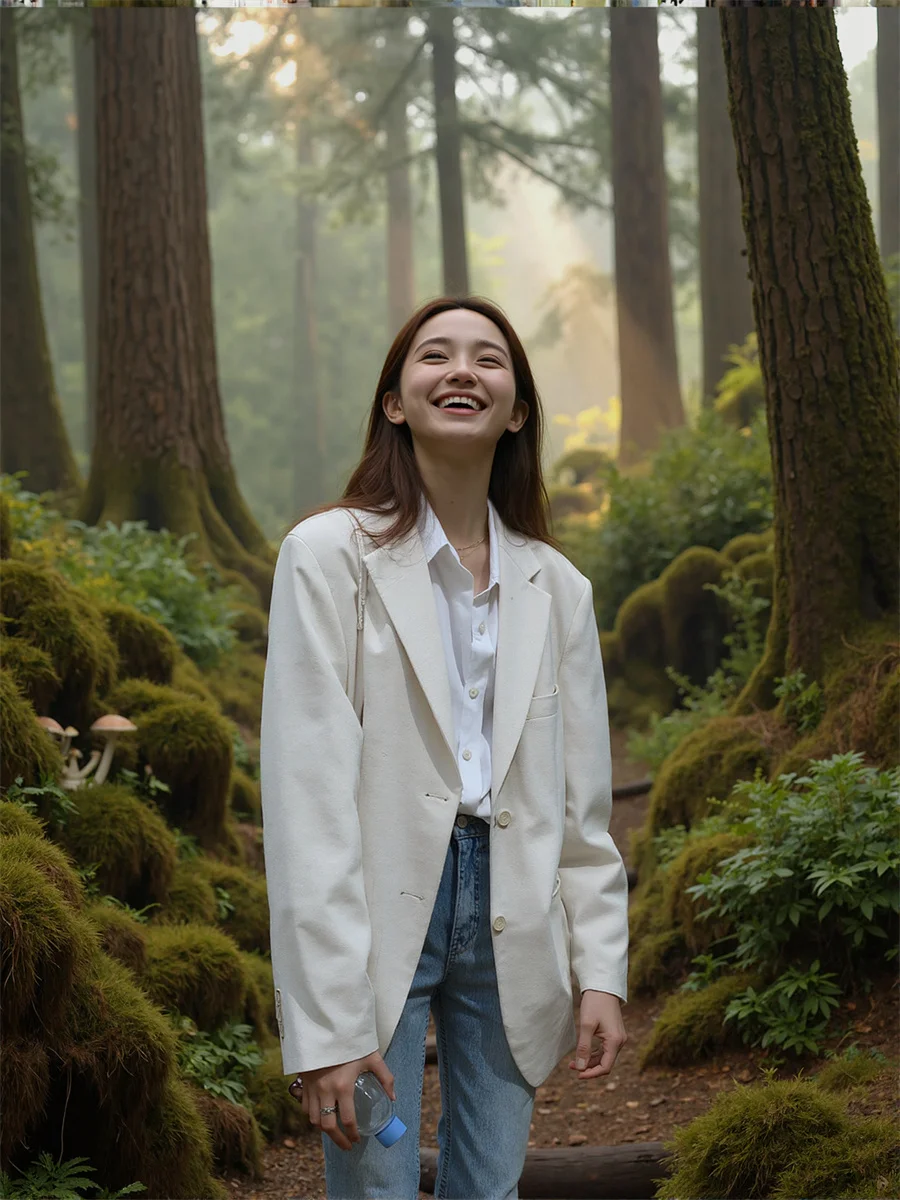 السترة النسائية معاطف أسود أبيض أنواع الجيب مجموعة Cinching الموسم Preppy Bf الزي الياباني المشمش الصيني الأدبي