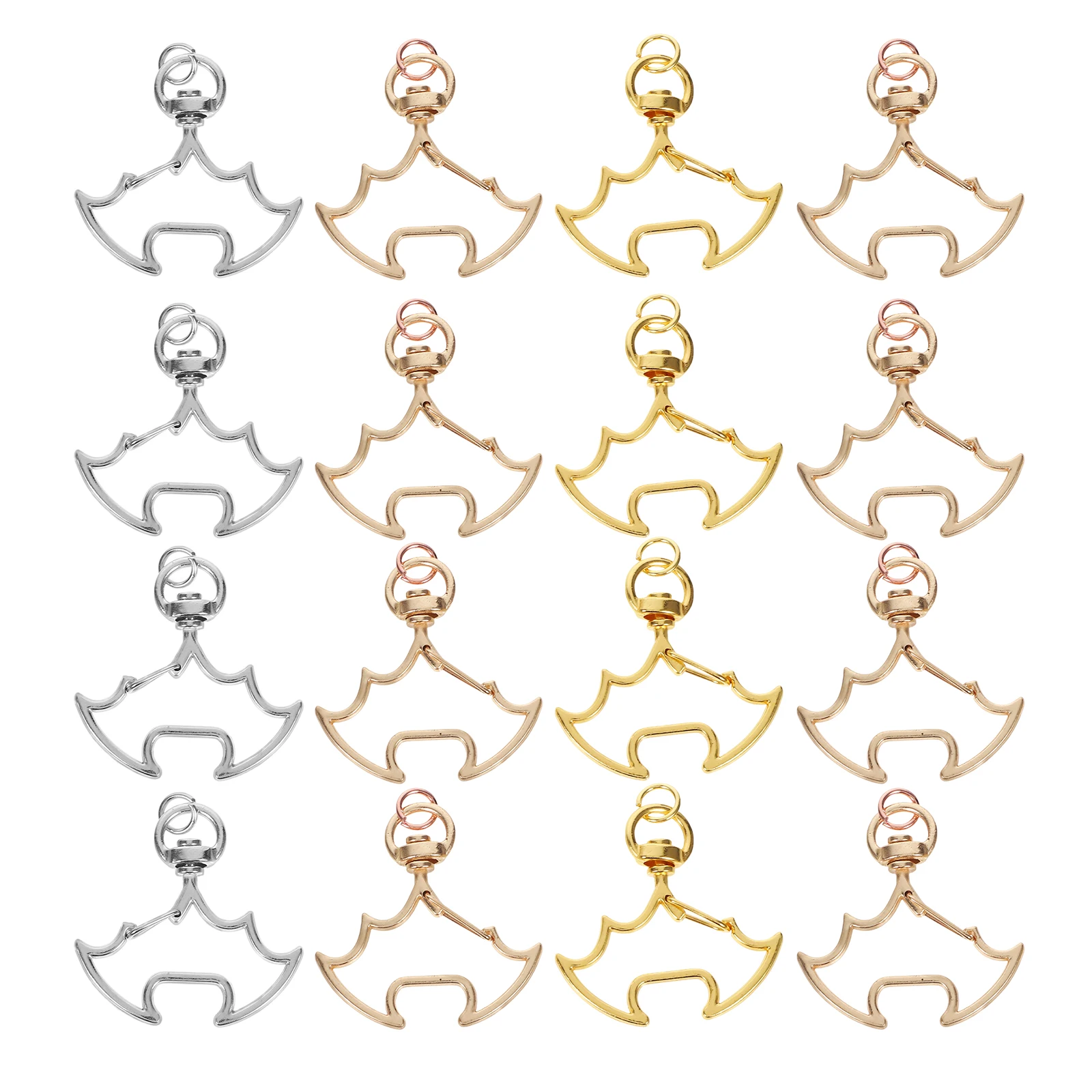 

30pcs Bat Keychain Durable Non-fading DIY Accessories Rotatable Clasp Metal Swivel Carabiner Hooks Keychain Kits Jewelry Making