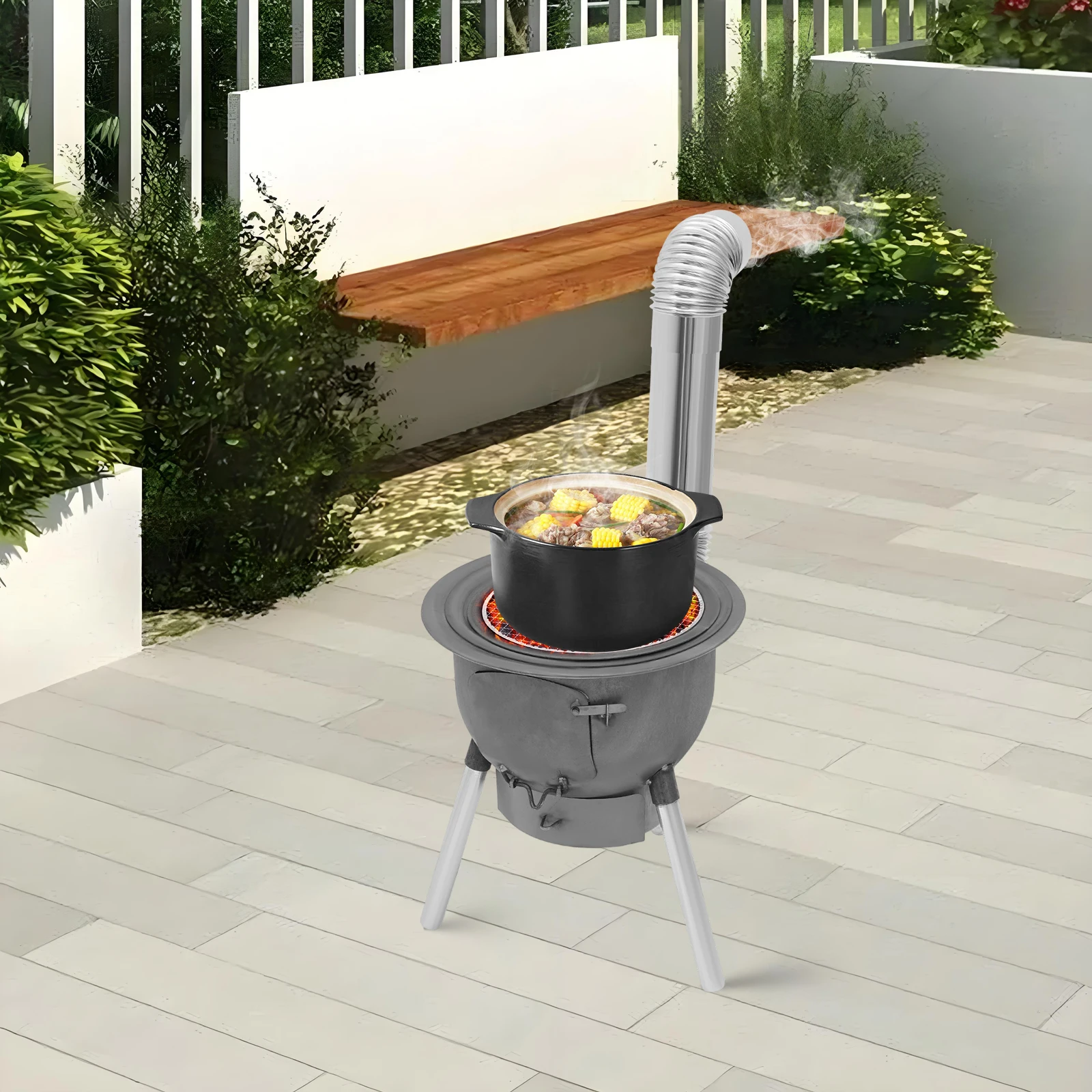 

Wood Burning Stove, Wood Burning Stove for Outdoor Cooking Barbecuing, Firewood Stove for Barbecuing, Cooking, Camping, Hunting