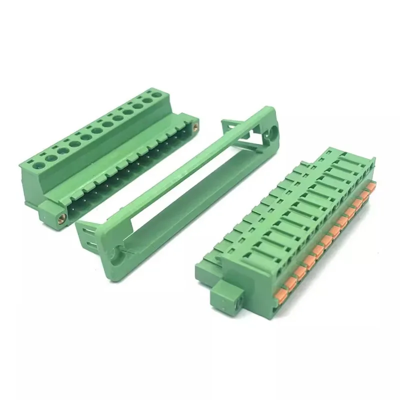 5sets through the wall terminal 2EDGWC5.08mm 2p-24pin with KDM spring press head plug-in type with ear flange solder-free