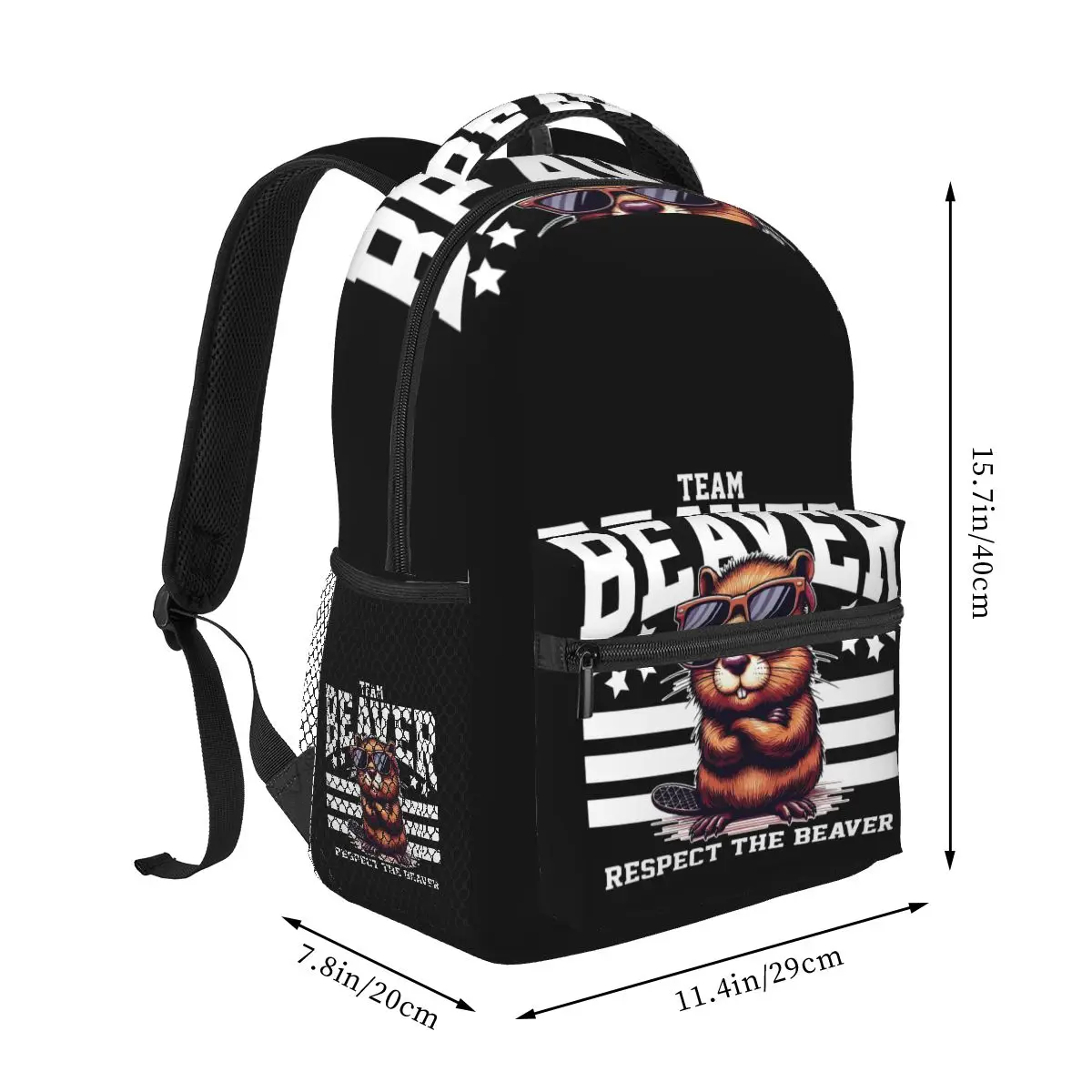 Team Beaver Respect The Beaver Backpacks Boys Girls Bookbag Students School Bags  Travel Rucksack Shoulder Bag Large Capacity