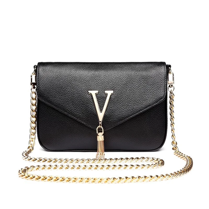 Bolsa Feminina Genuine Leather Small Shoulder Bags for Woman 2022 Fashion New Female Cowhide Leather Handbag Chain Women Bags