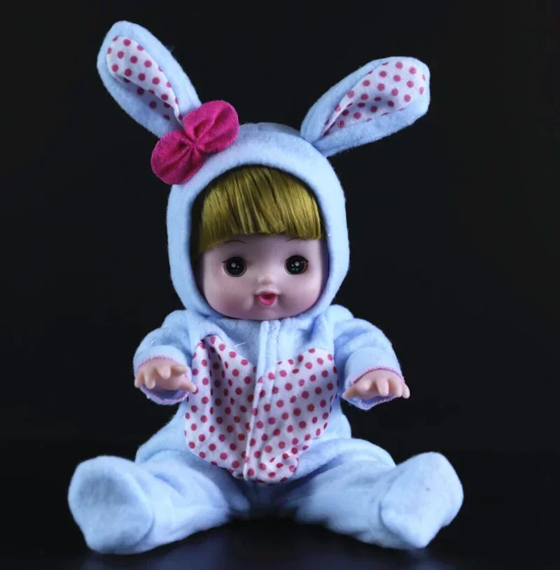 [Funny] Simulation 28cm Reborn Baby Dolls electronic music talking speak model Figures bunny suit clothes girl gift