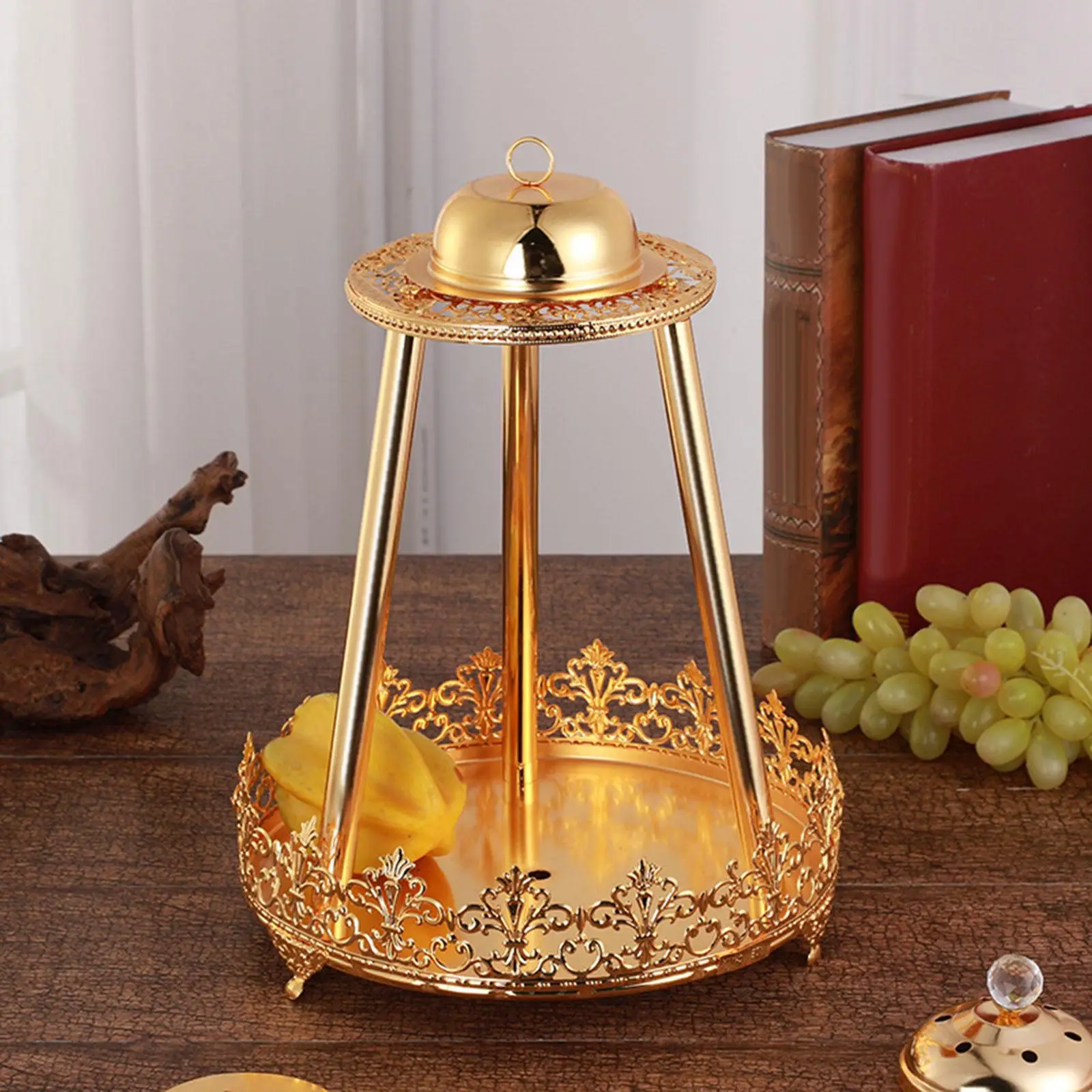 European Style Fruit Tray with Incense Burner, Home Organizer Trays, Cupcake
