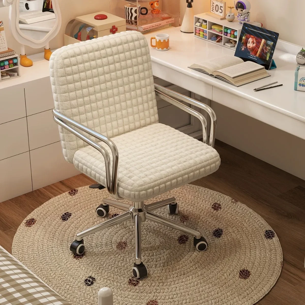 Towel fleece makeup chair bedroom home desk computer chair