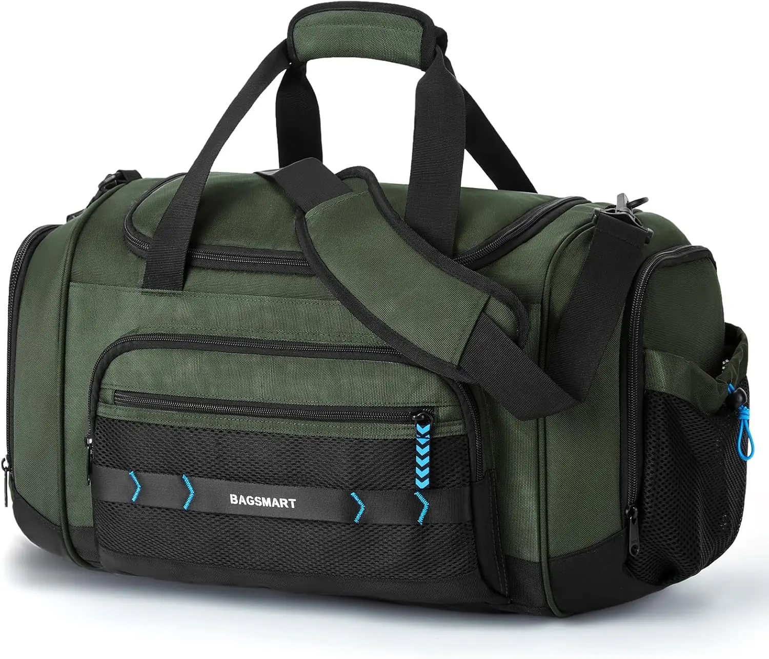 BAGSMART Bolsa de Gimnasio para Hombre y Mujer, Bolsa de Viaje Deportiva, Bolsa de Mano, Bolsa Ligera para Fin de Semana con Compartimento para Zapatos y Bolsillo Impermeable, Bolsa de Deporte Resistente al Agua para Viajes y Gimnasio - Verde
