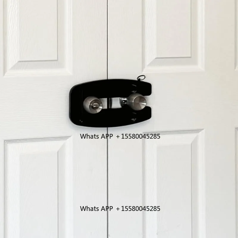 1. Integrated Aluminum Dual Door Barrier Lock, Adjustable Anti-Kick Double Door Household Security Latch