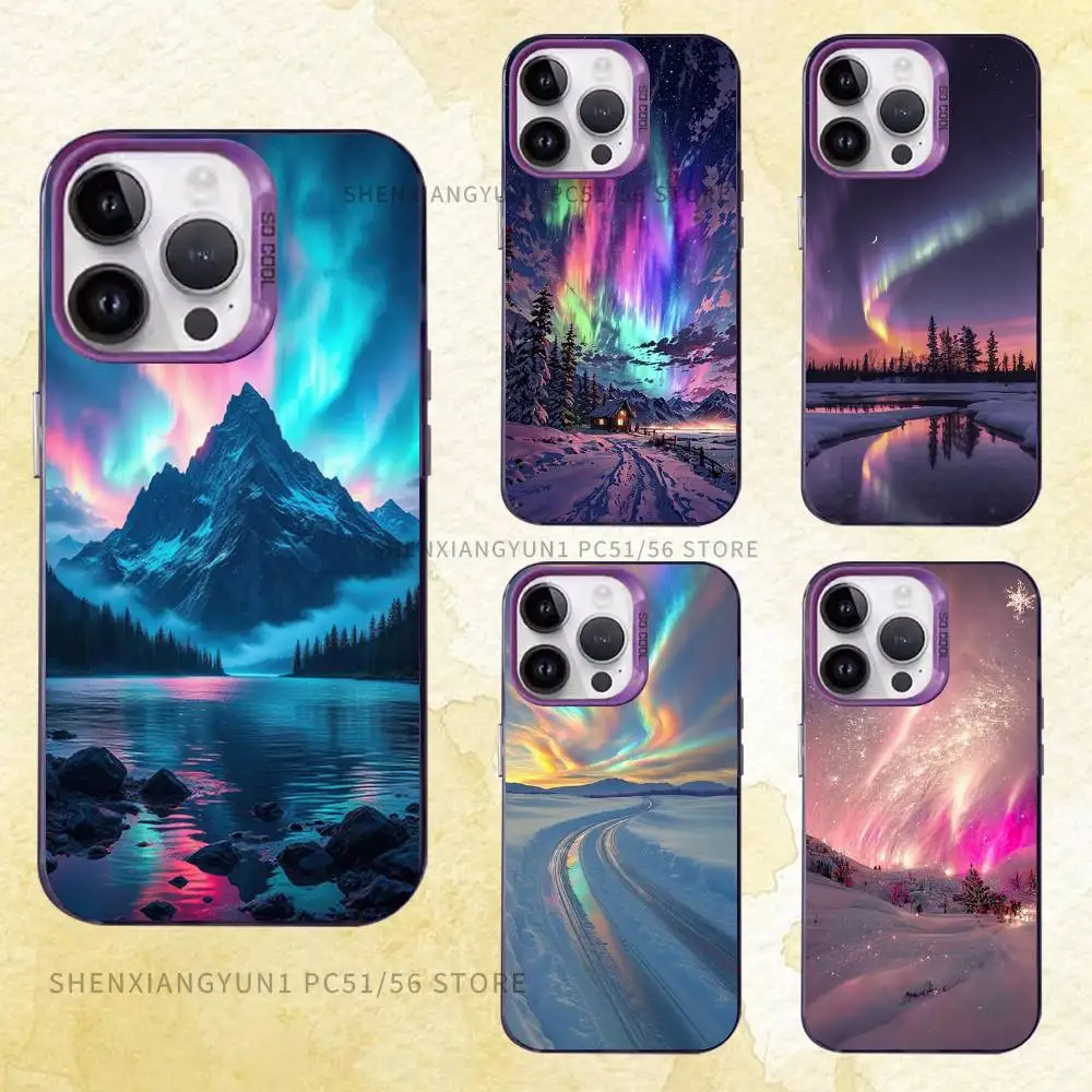 

Colorful aurora Case for iPhone 11 12 13 14 15 16 17 Pro Max XS X XR Cover