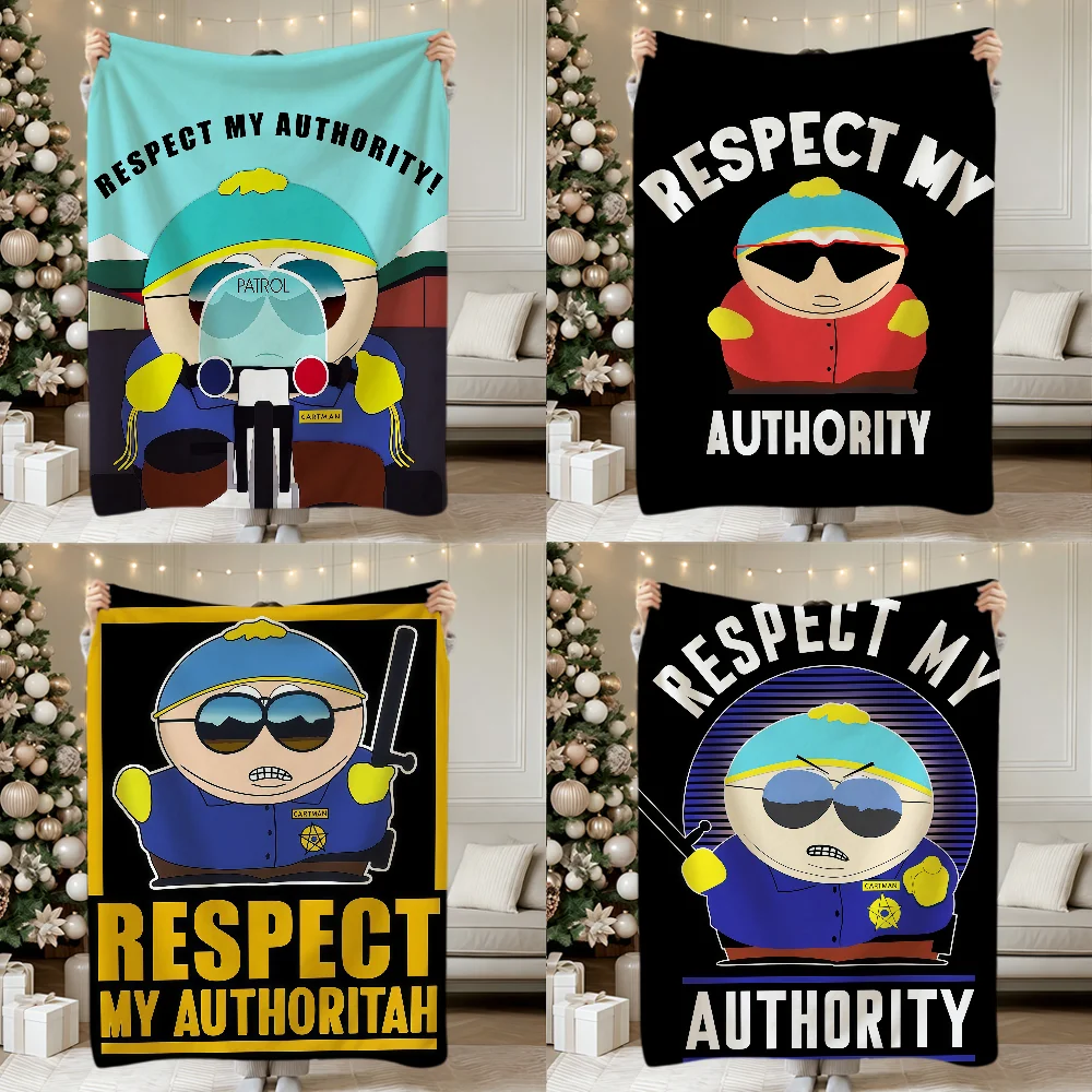 Funny Respect My Authority Meme Art Eric Cartman Soft Warm Plush Blanket Dorm Sofa Living Room Hogar Bedroom Gift Home Flannel