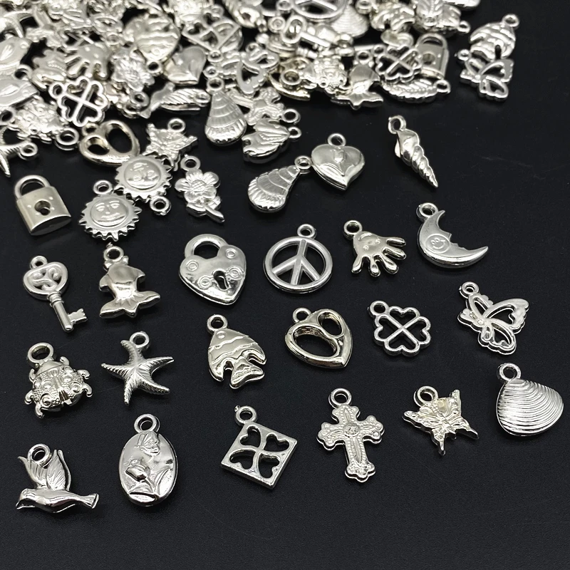 20Pcs/lot Random Mix Styles Golden Color Silvery  CCB Acrylic Pendant for Jewelry Making DIY Necklace Bracelet