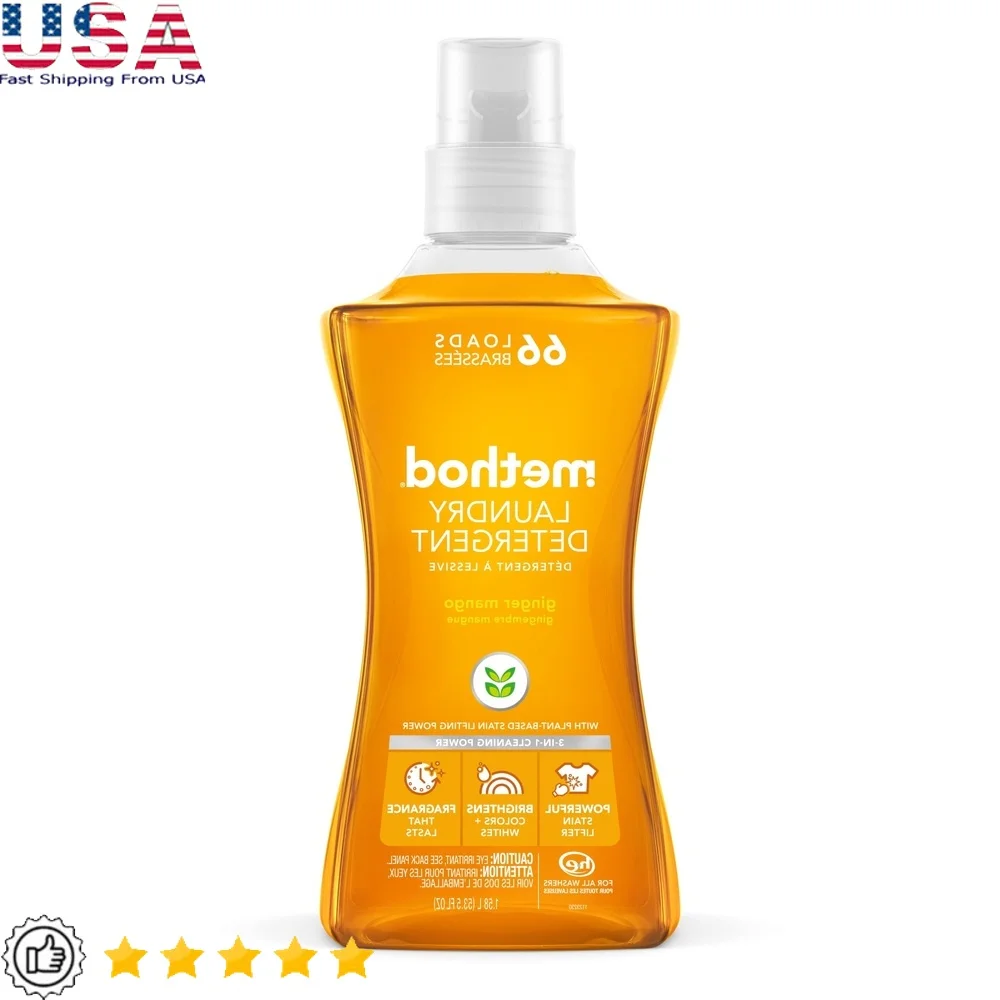 

Стиральный порошок, имбирь, манго, концентрированная формула на основе растений, 66, нагрузка, высокоэффективные пятноподъемники, жидкость без жестокости