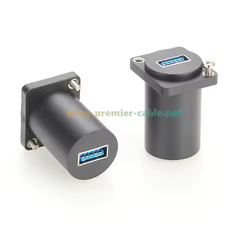 D Type USB 3.0 A Female to Female Converter Coupler 5Gbps Type A Feedthrough Chassis Flange Panel Mount Adapter Socket NAUSB-3