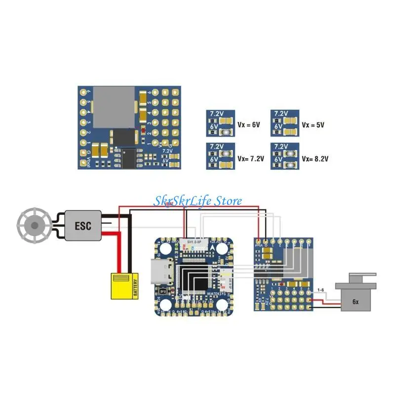 E65E Versatile MATEK Power Distribution Board with 4A BEC for Model Servo Components