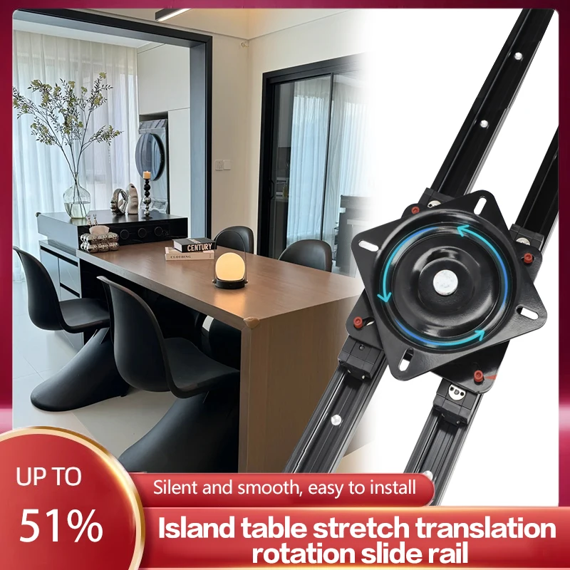 

Rotating Island Table Slide Rail Pull-out Island Rail Guide Rail Translation Retractable Bar Table Guide Rail Hardware