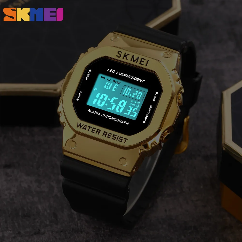 SKMEI 3Bar Waterproof Watch Fashion LED Light Digital Sport Watch Men Chrono Alarm Watches Date Week Clock Watch reloj hombre