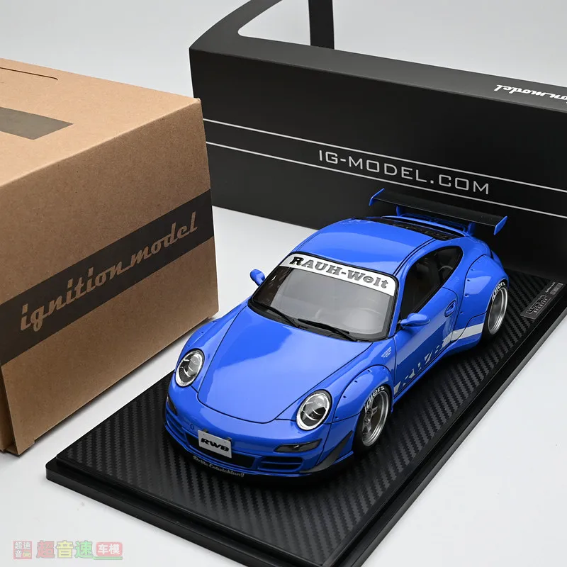 IG 1:18 Scale RWB 997 Blue Wide-body Resin Car Model
