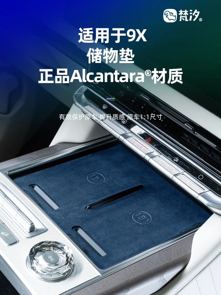 

For Zeekr 9X Alcantara Water Cup Pad, Central Control Storage Door Slot Pad Anti-skid Pad Decorative Sheet