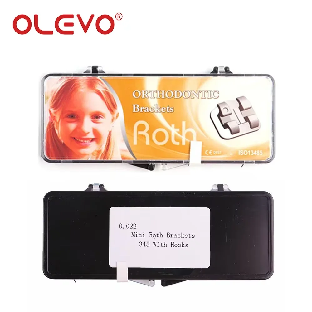 OLEVO 10 Kits Zahnkieferorthopädische Klammern Ortho Metallspangen Mesh Base Mini Split Roth MBT Slot 022/018 345 Haken Ortodoncia – Detail 9