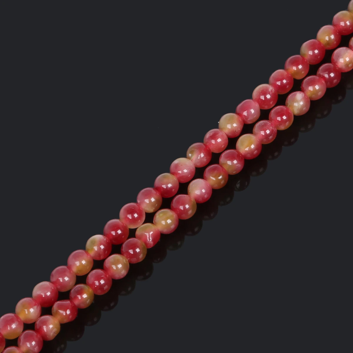 Wassermelonen-Quarz Chalcedon Naturstein Chalcedon-Achat Runde Lose Mineralperlen für Schmuckherstellung DIY Handgemachtes Armband – Detail 4