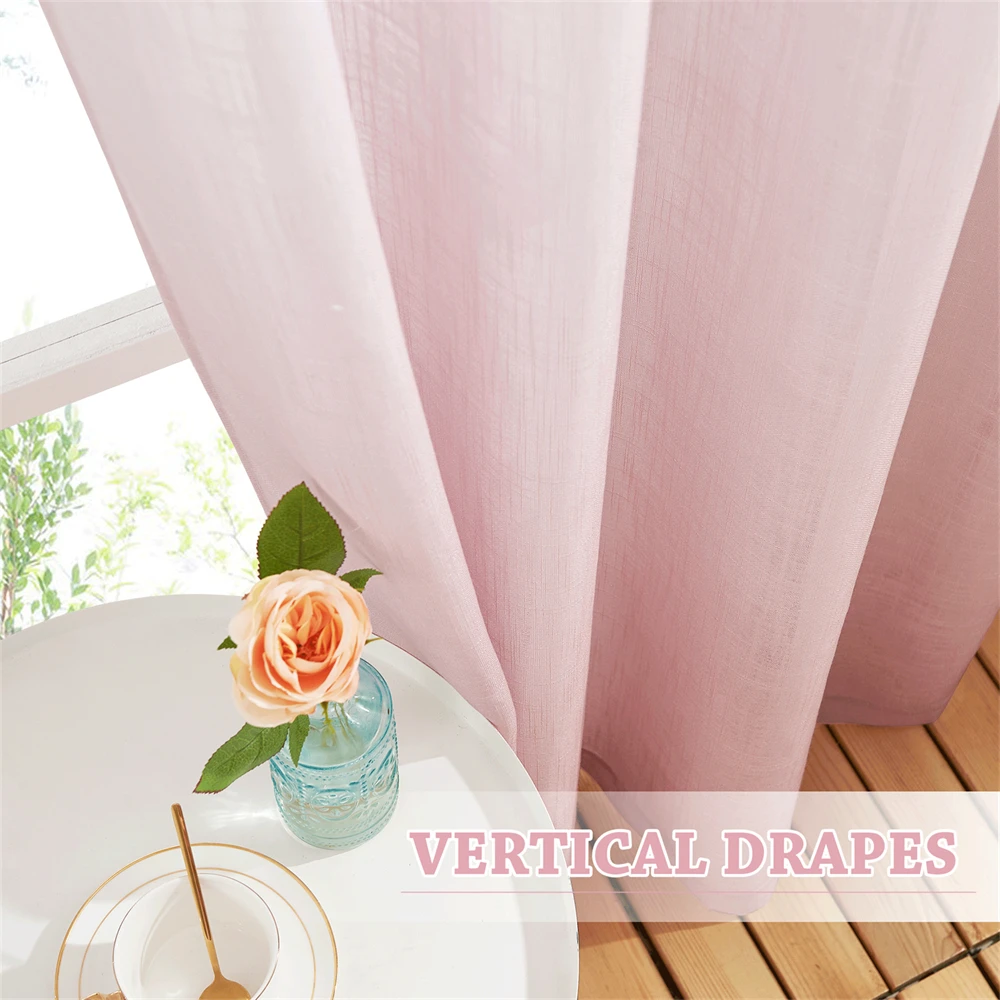 RYBHOME 1pc Solid color gradient Sheer Curtain for Living Room Wedding Party Decoration Country Style Tende Gothic Home Decor