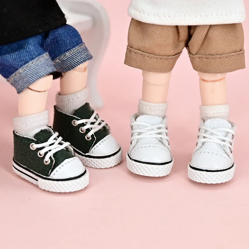 Ob11 Pop Casual Canvas Schoenen Poppen Sneakers Schoenen Met Schoenveter Accessoires Voor Penny, Obitsu11, Gsc Lichaam, ymy, 1/12Bjd Pop