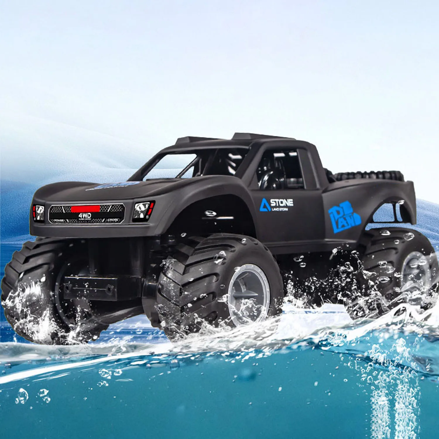 

2.4Ghz RC Amphibious Off Road Vehicle Q156 1/16 Remote Control Four Wheel Drive 360 Rotation Waterproof Stunt Car RTR Battery