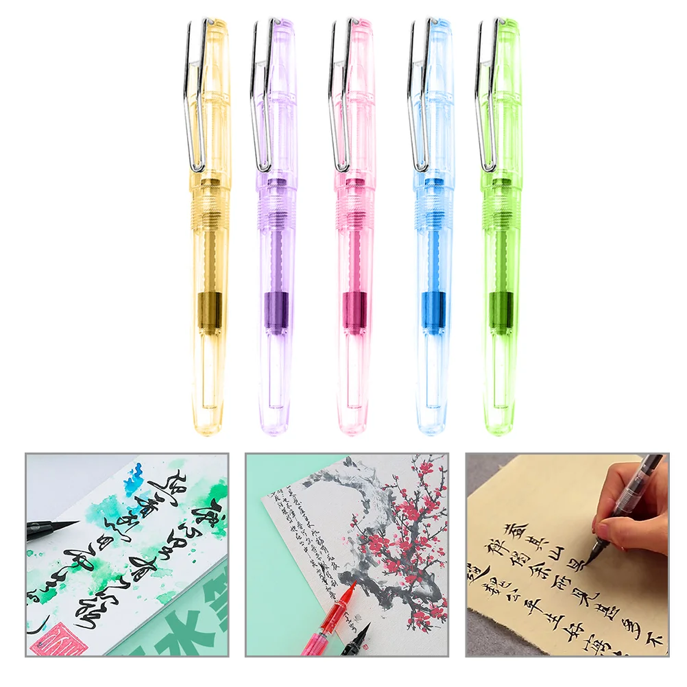 5 шт. ручки для каллиграфии, кисть для китайских взрослых с чернилами, многоразовая живопись, путешествия