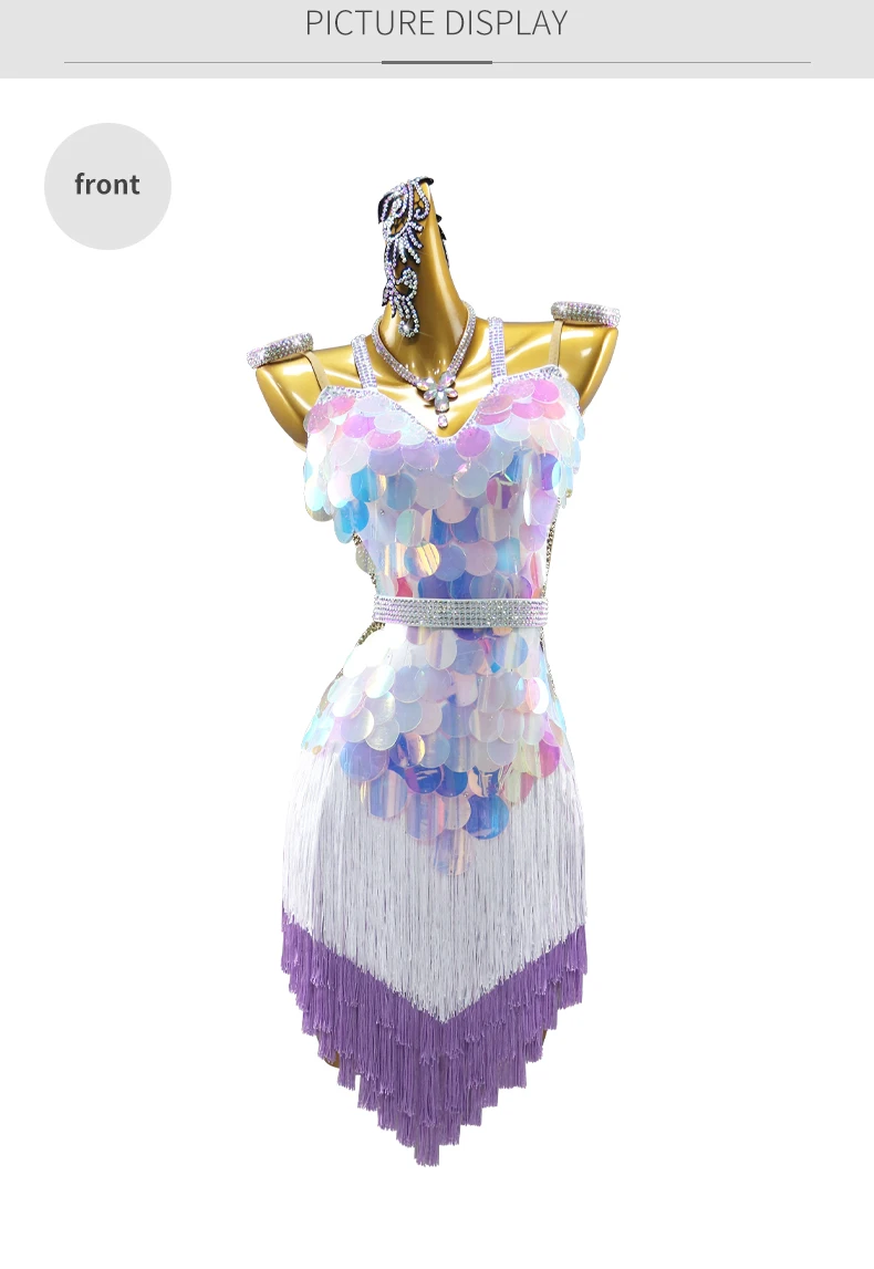 Lateinamerikanisches Tanzkleid Damen Party Ballroom-Rock Cheerleader-Kostüm Mädchen Sportlich Sexy Elegante Outfits 2026 Kurzes Abendkleid – Detail 7