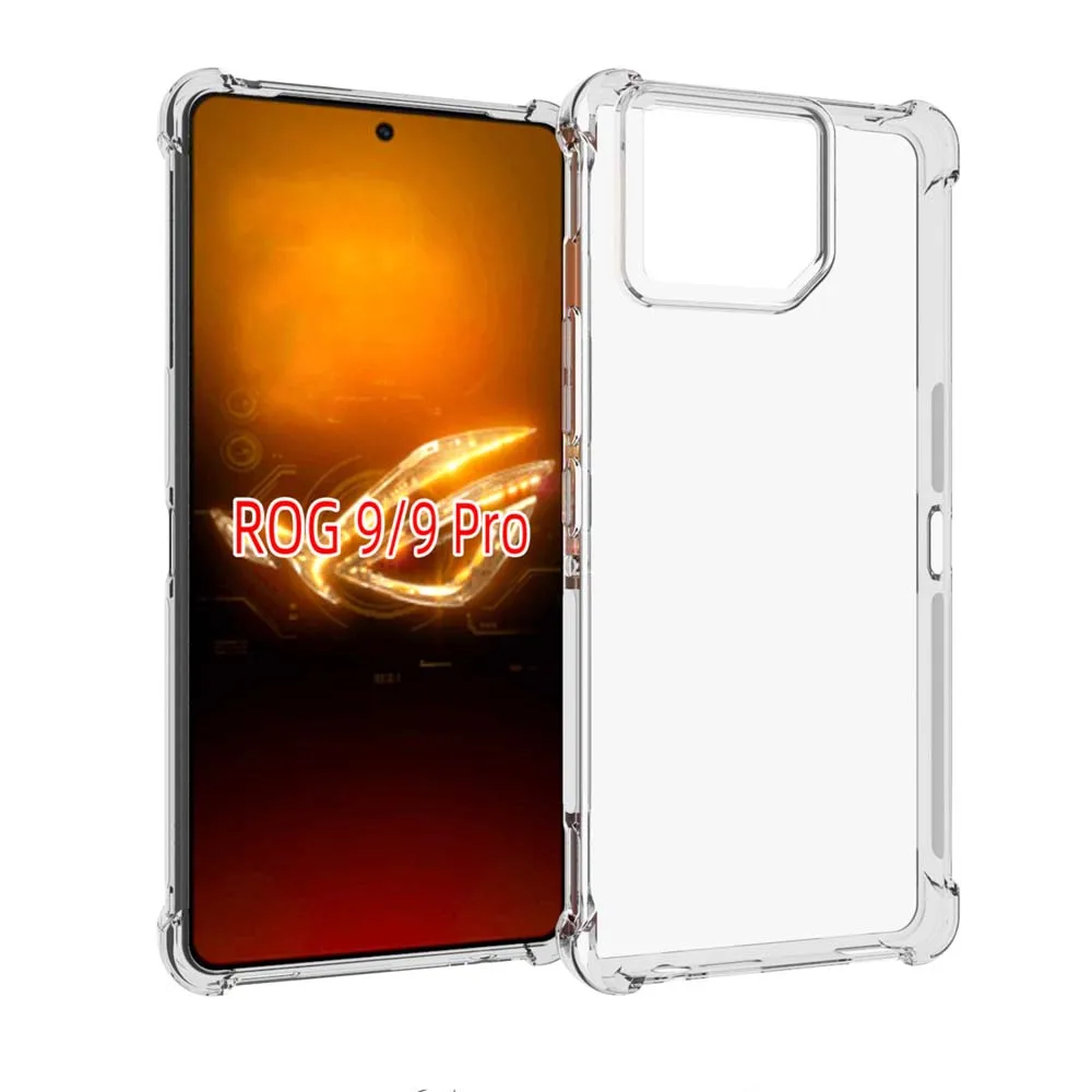 for Asus ROG Phone 9 Pro Cases Shockproof Transparent Cover Air Buffer Corner Anti Drop Phone Bumper Fit Skin Protective Shell