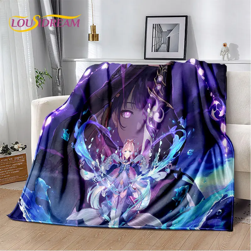 Genshin Impact Cartoon Game Soft Plush Blanket,Flannel Blanket Throw Blanket for Living Room Bedroom Bed Sofa Picnic Cover Kids